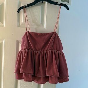 velvet layered adjustable spaghetti strapped shirt